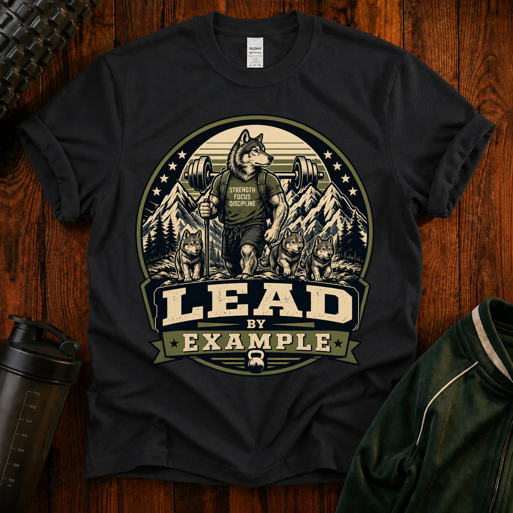 Lead by Example Wolf T-Shirt — Inspirational Strength Graphic Tee