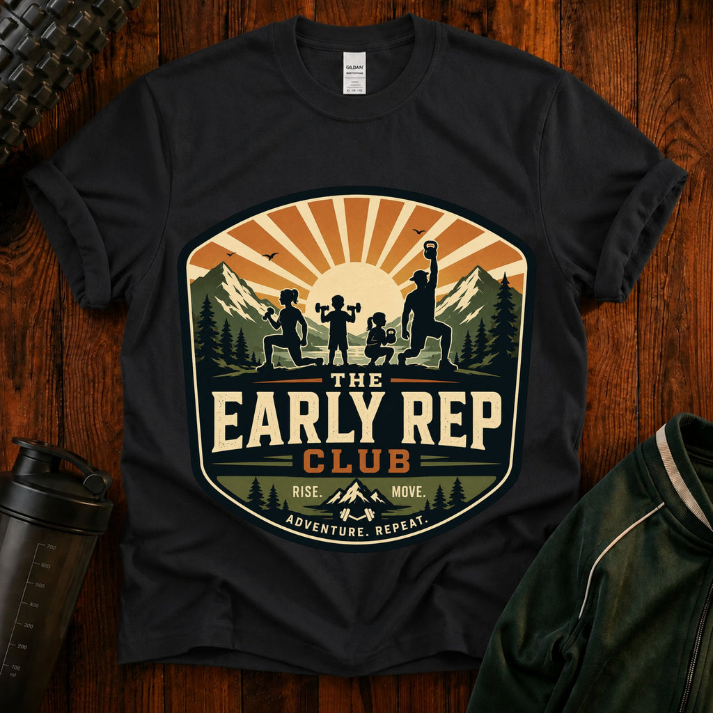 Early Rep Club T-Shirt — Retro Fitness Workout Tee