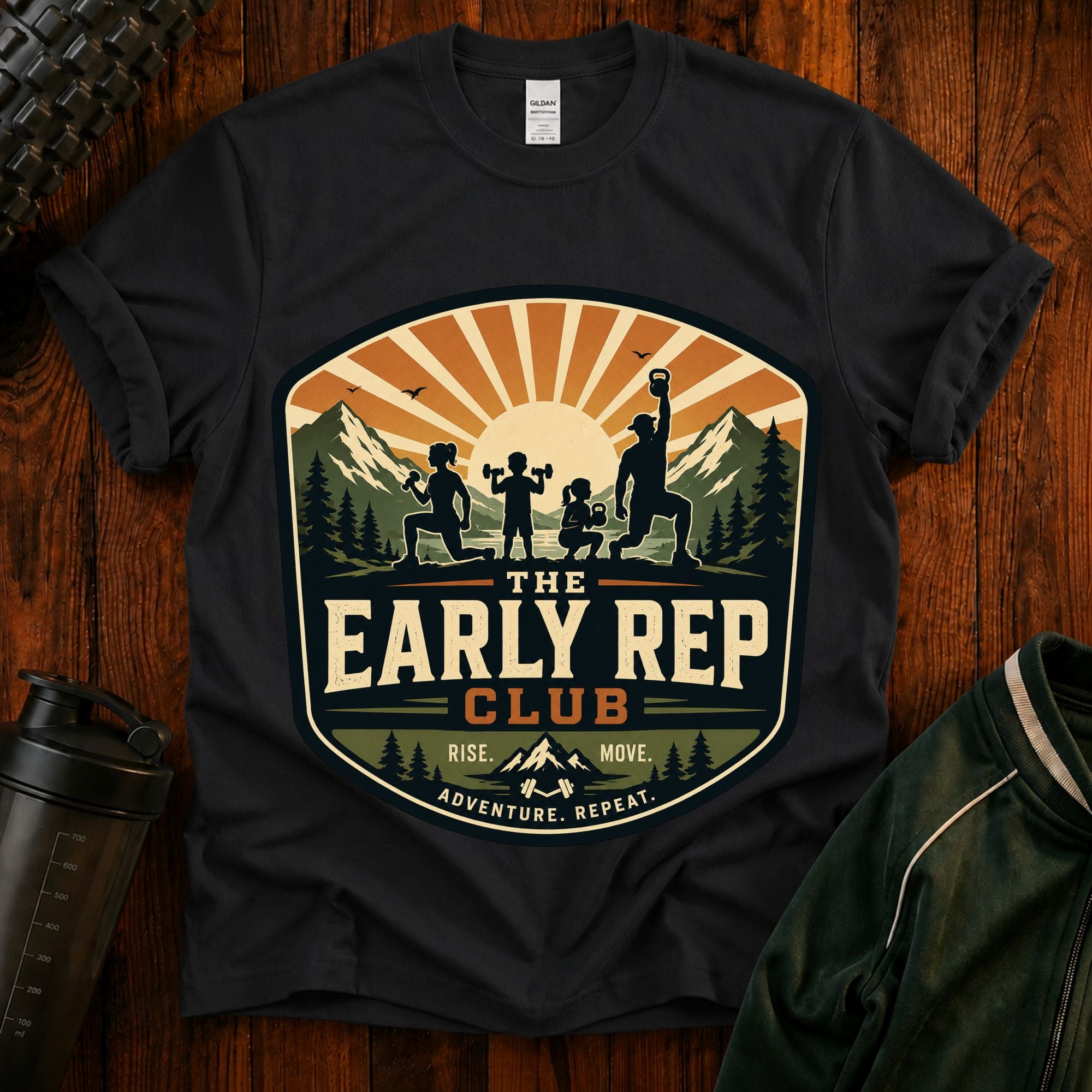 Early Rep Club T-Shirt — Retro Fitness Workout Tee