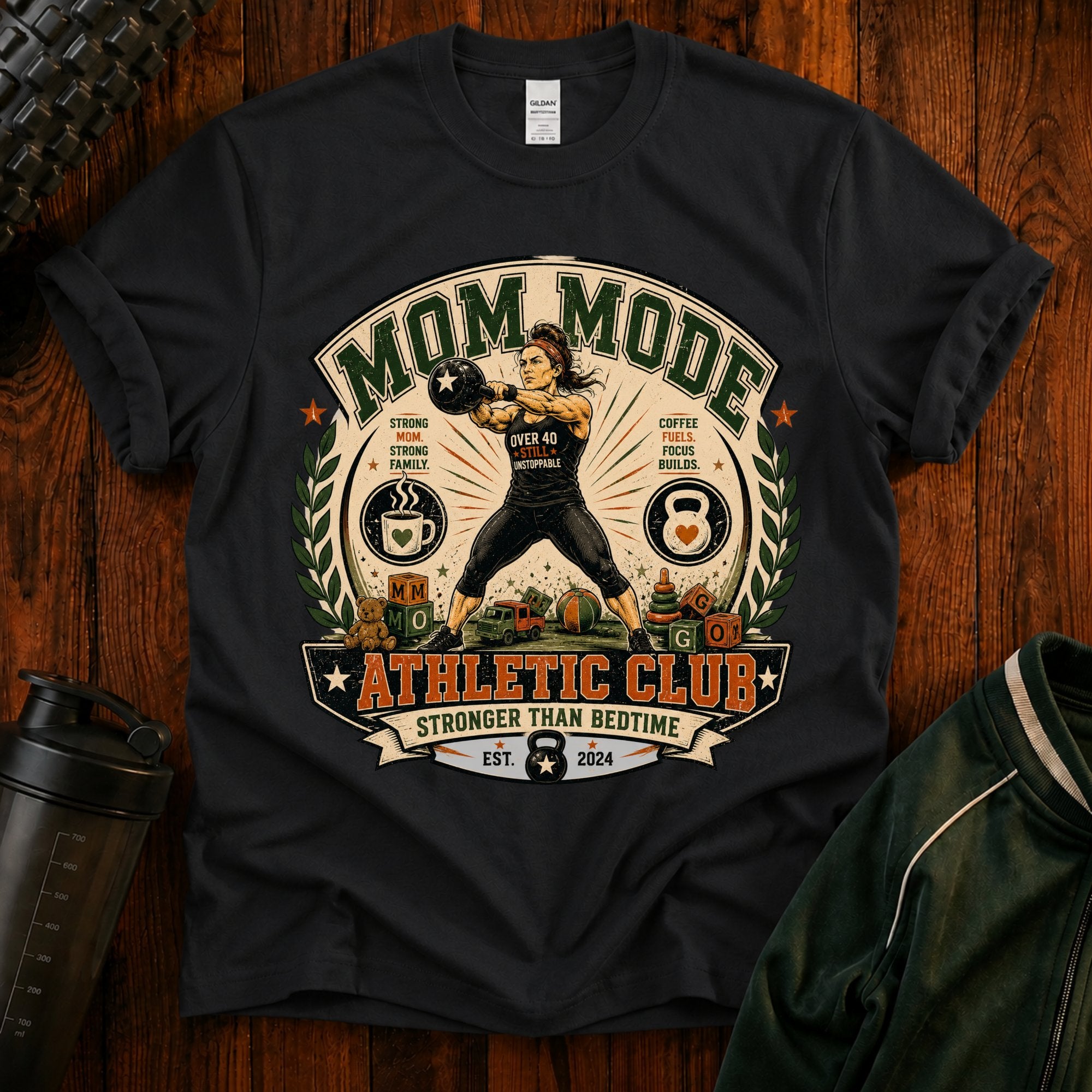 Mom Mode Athletic Club T-Shirt  -Mom Fitness Tee