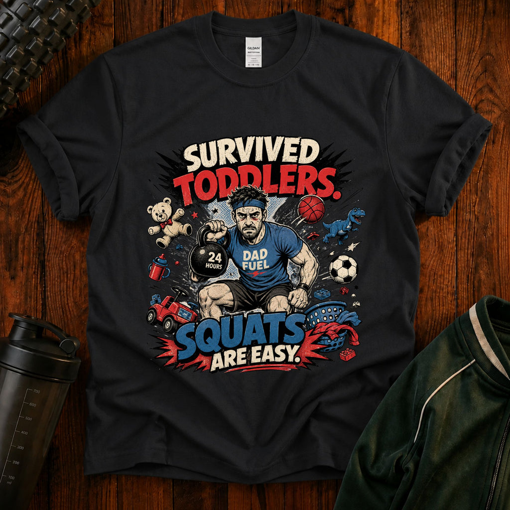 Survived Toddlers T-Shirt — Funny Dad Survivor Tee