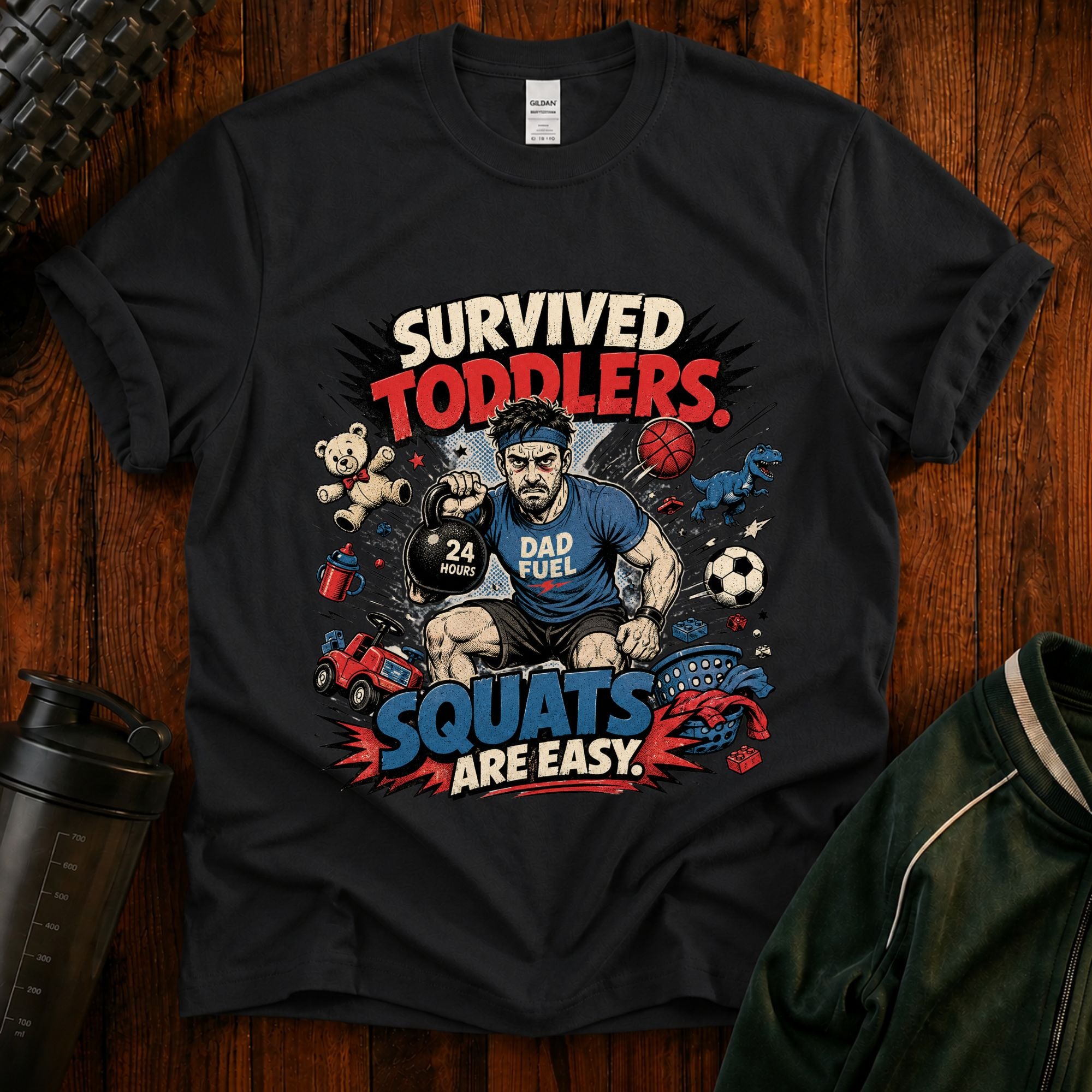 Survived Toddlers T-Shirt — Funny Dad Survivor Tee