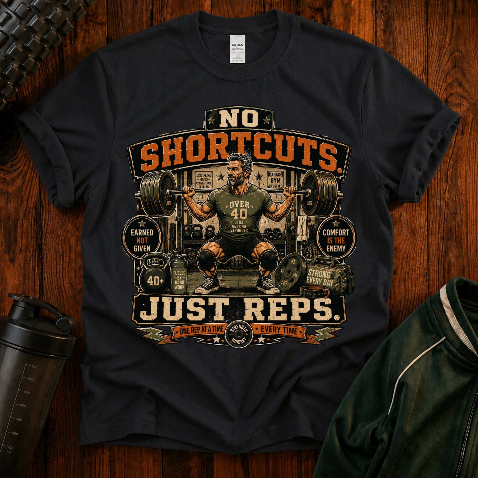 No Shortcuts Just Reps Gym T-Shirt