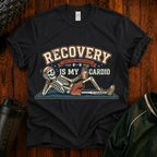 Recovery Is My Cardio T-Shirt — Vintage Skeleton Sobriety Shirt