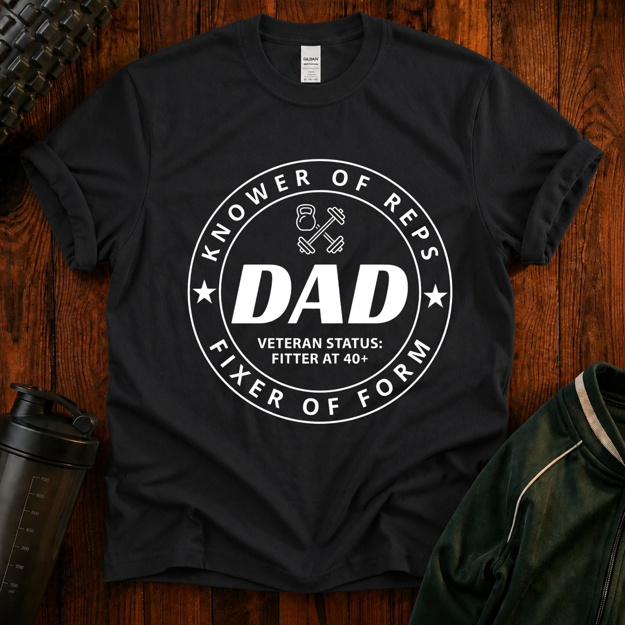 Knower of Reps Fitness Dad Tee