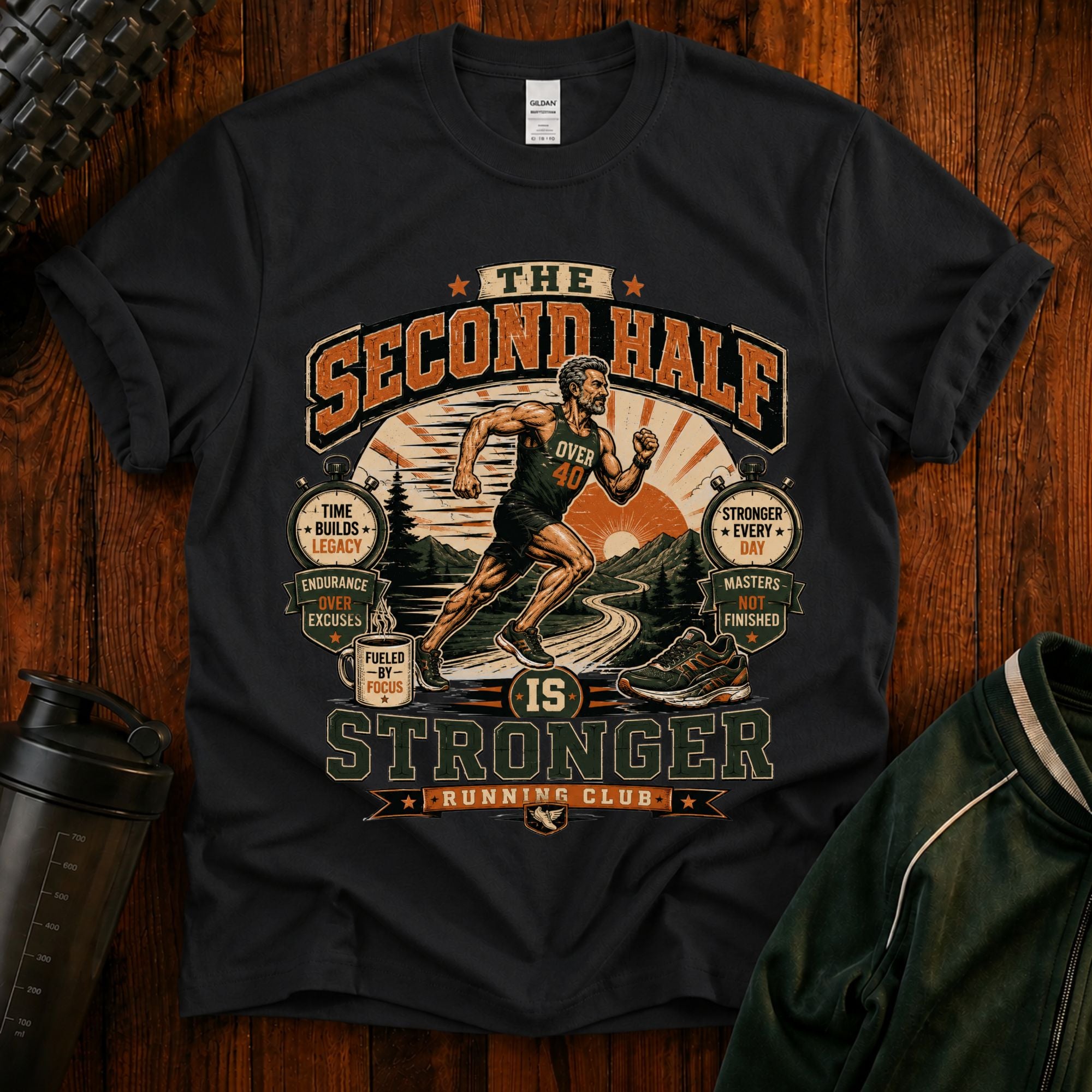 The Second Half Is Stronger T-Shirt — Motivational Basketball Retro Tee