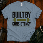 Built by Consistency Fit After 40 graphic fitness shirt for active adults over 40.