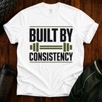 Built by Consistency Fit After 40 graphic fitness shirt for active adults over 40.