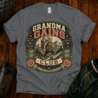 Grandma Gains T-Shirt — Vintage 'Grandma Gains Club' Fitness Tee for Active Grandmothers