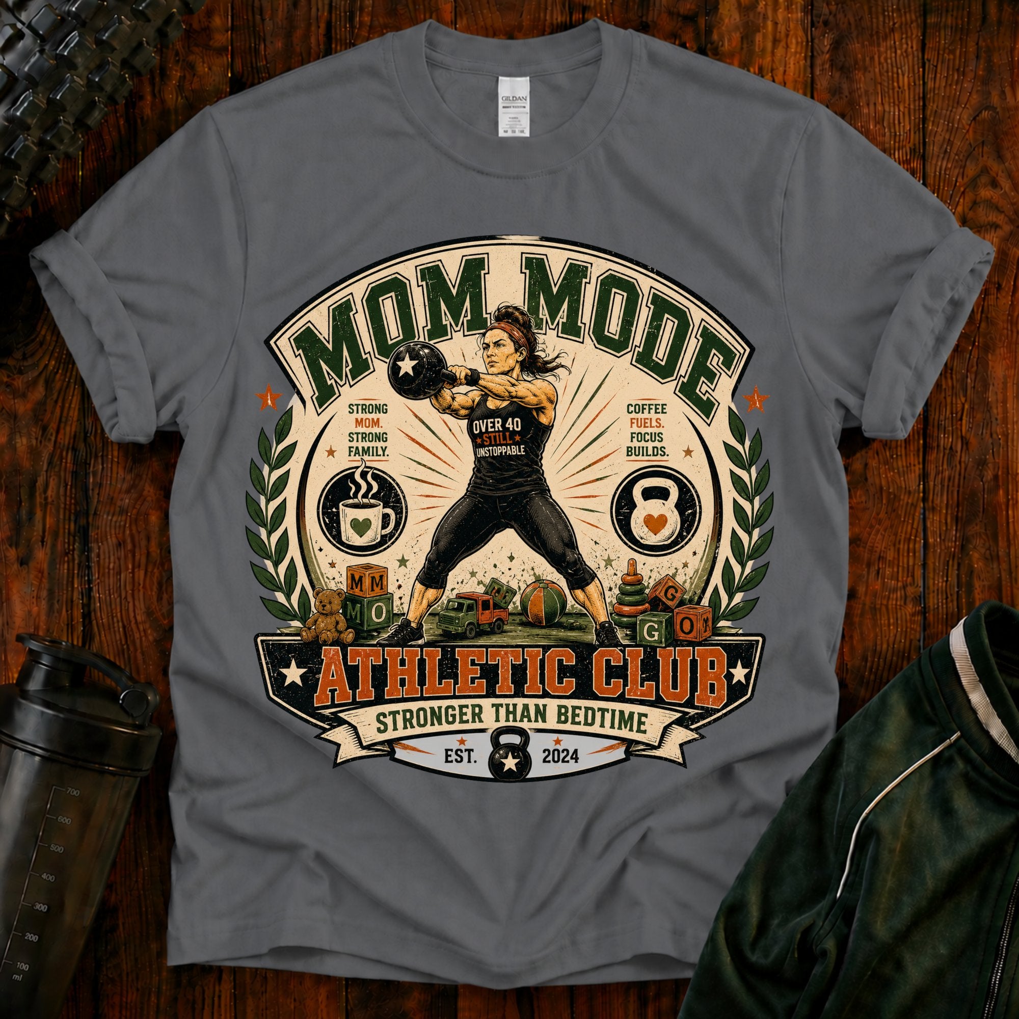 Mom Mode Athletic Club T-Shirt  -Mom Fitness Tee