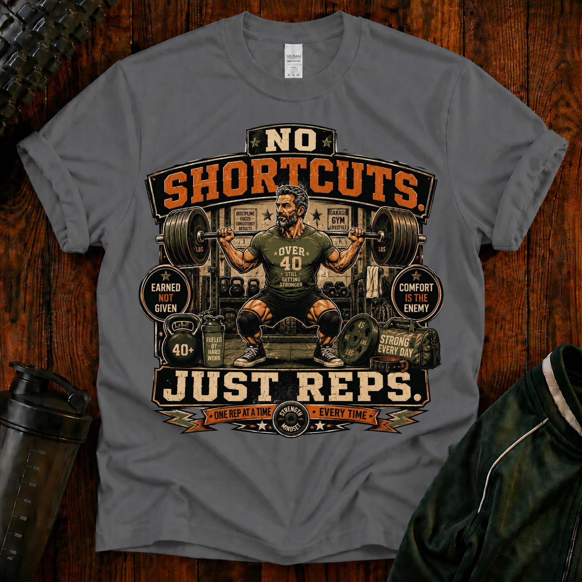 No Shortcuts Just Reps Gym T-Shirt