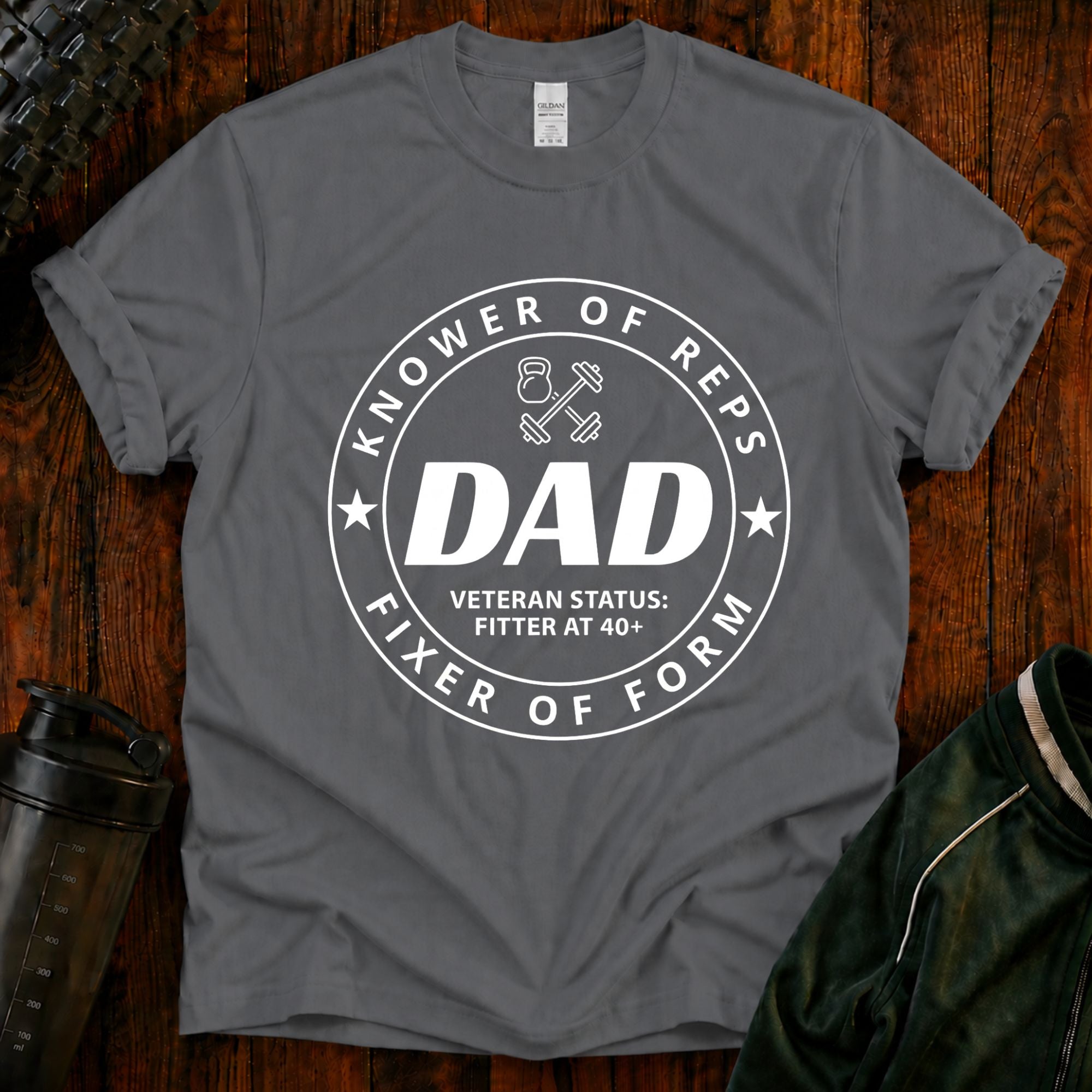 Knower of Reps Fitness Dad Tee