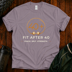 Fit After 40 Shirt featuring Grace Grit Strength design on a paragon premium cotton t-shirt.