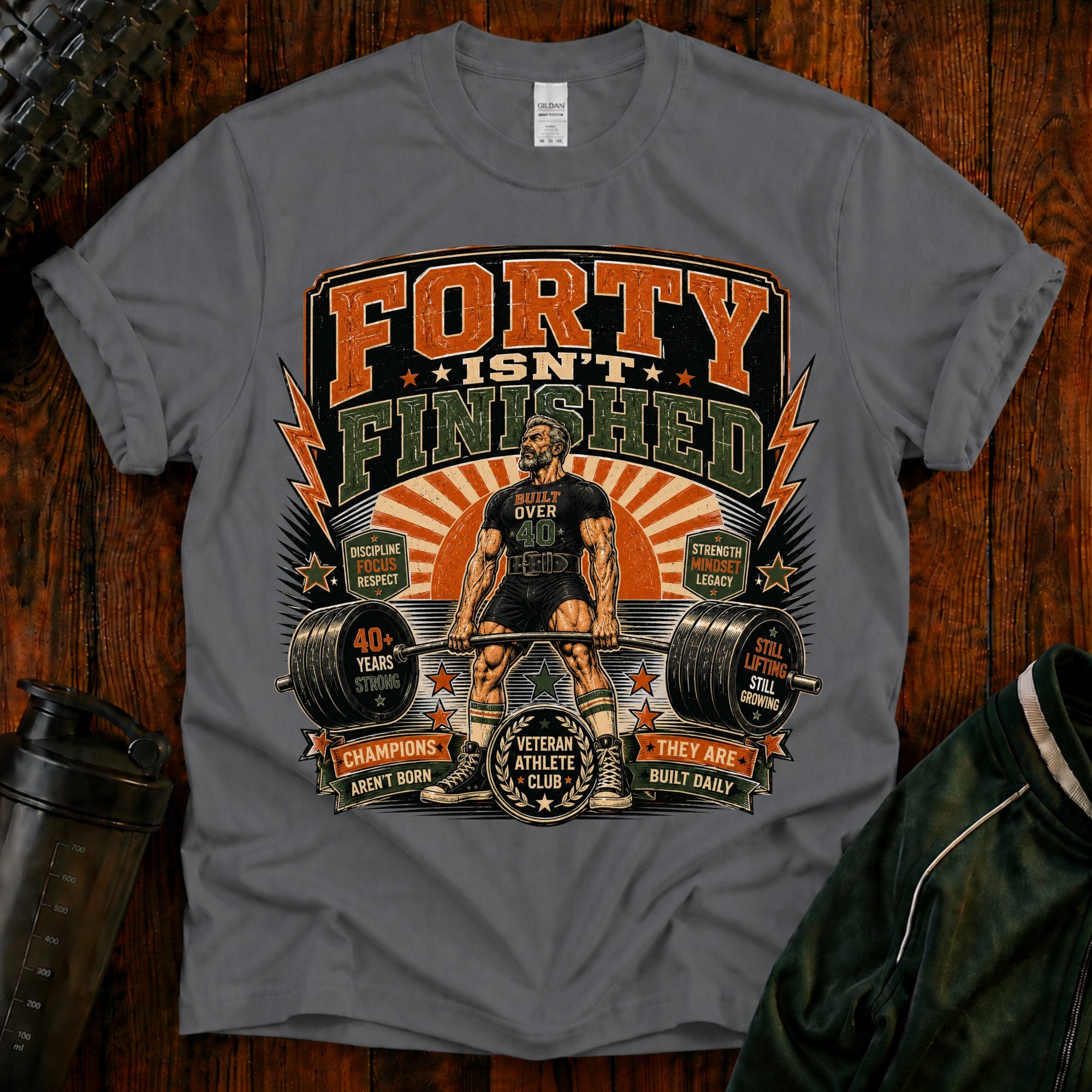 40 Isn't Finished T-Shirt — Retro Vintage 40th Birthday Tee