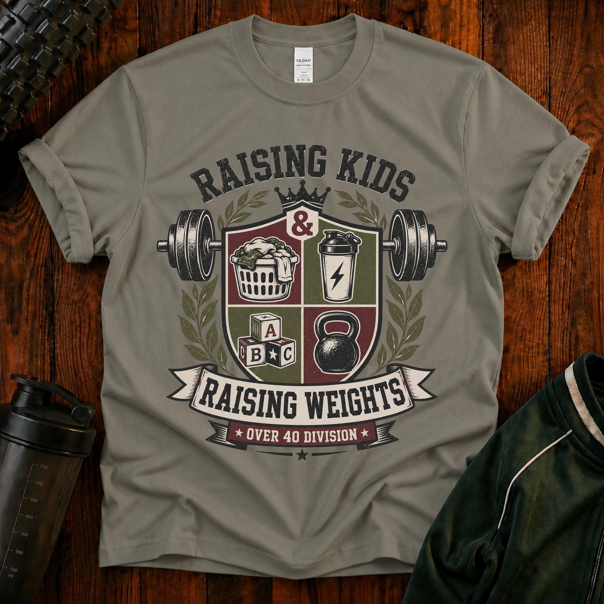 Raising Kids & Raising Weights Dad T‑Shirt
