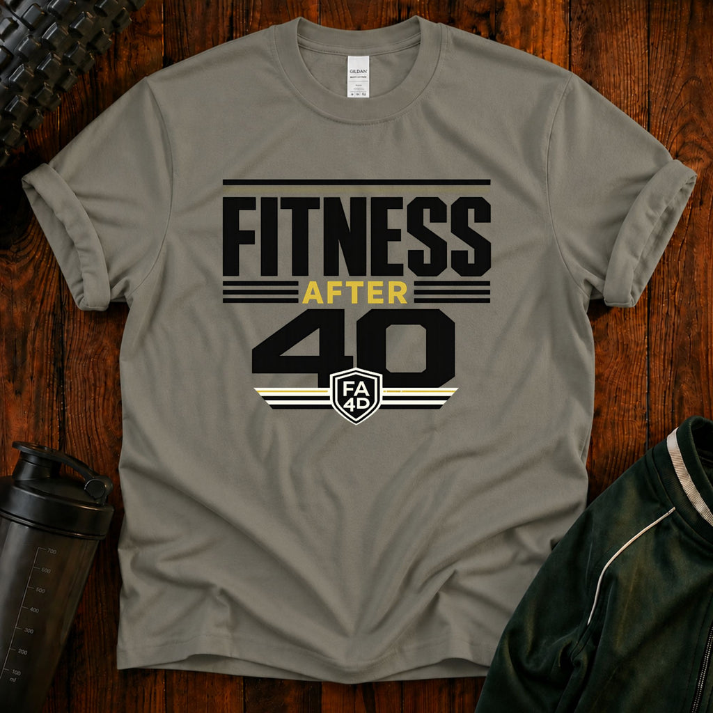 Fitness After 40 T-Shirt — Retro Gym Motivational Tee for Active Adults