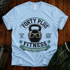 Forty Plus Fitness T-Shirt — Vintage Kettlebell 'Older? Yes. Slower? Never