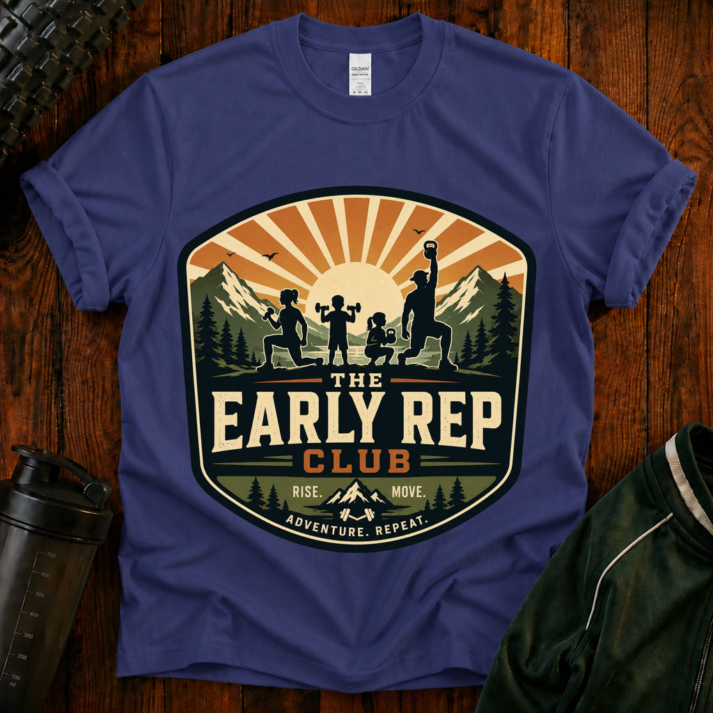 Early Rep Club T-Shirt — Retro Fitness Workout Tee