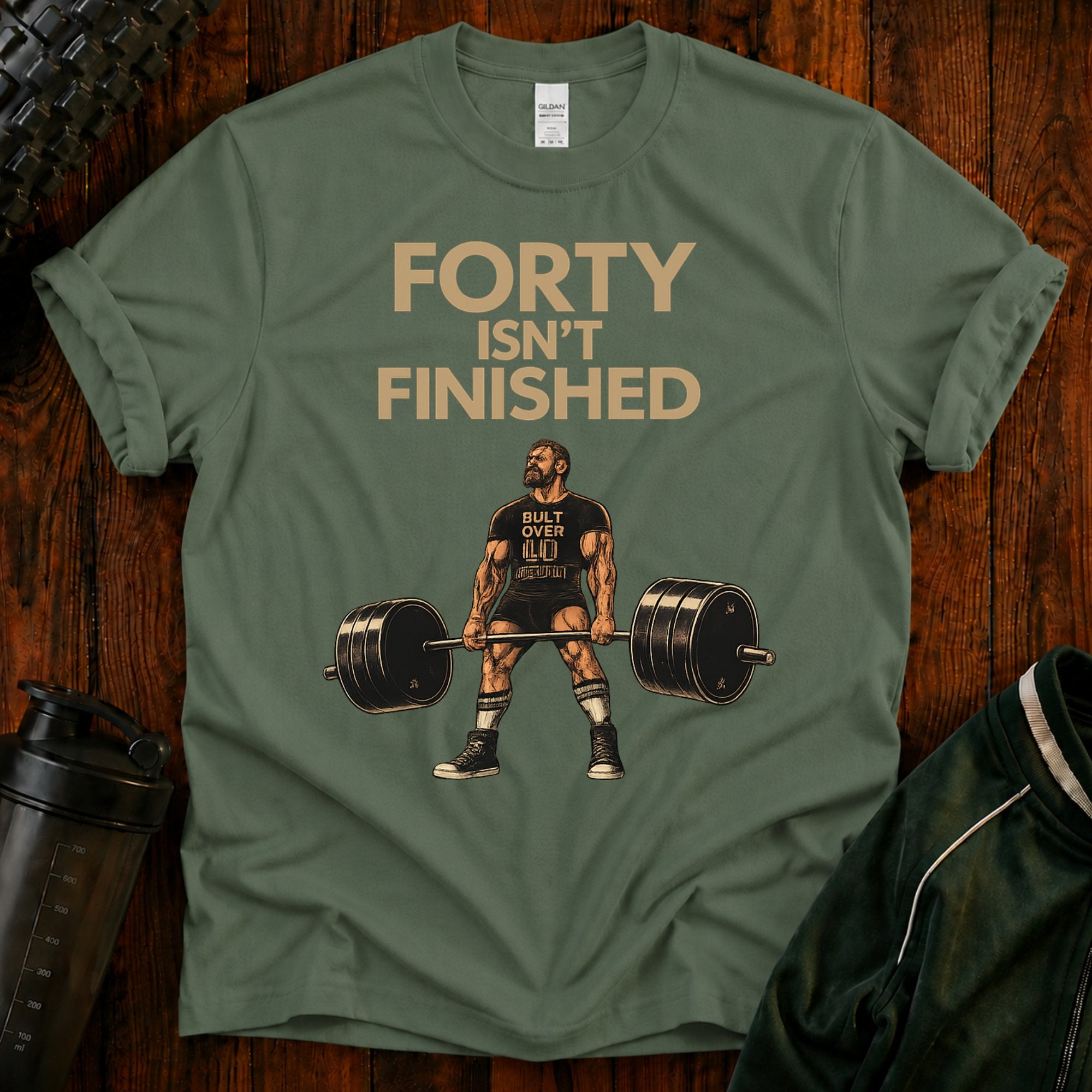40 Isn't Finished T-Shirt — Motivational Fitness Tee