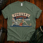 Recovery Is My Cardio T-Shirt — Vintage Skeleton Sobriety Shirt
