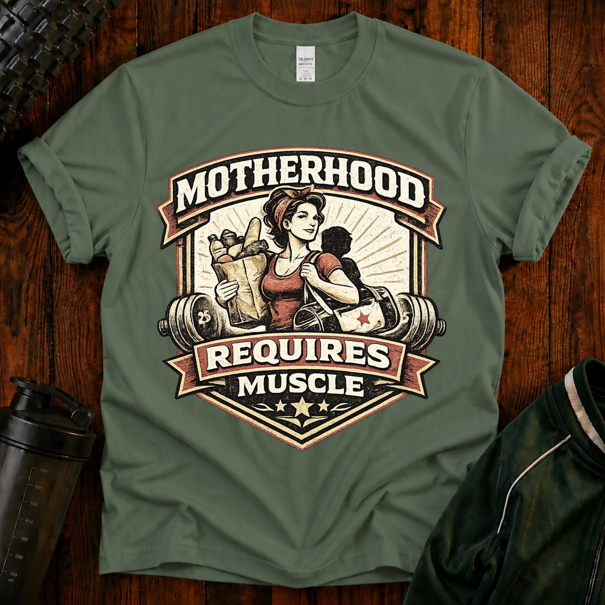 Motherhood Requires Muscle T-Shirt - Gift For Mom