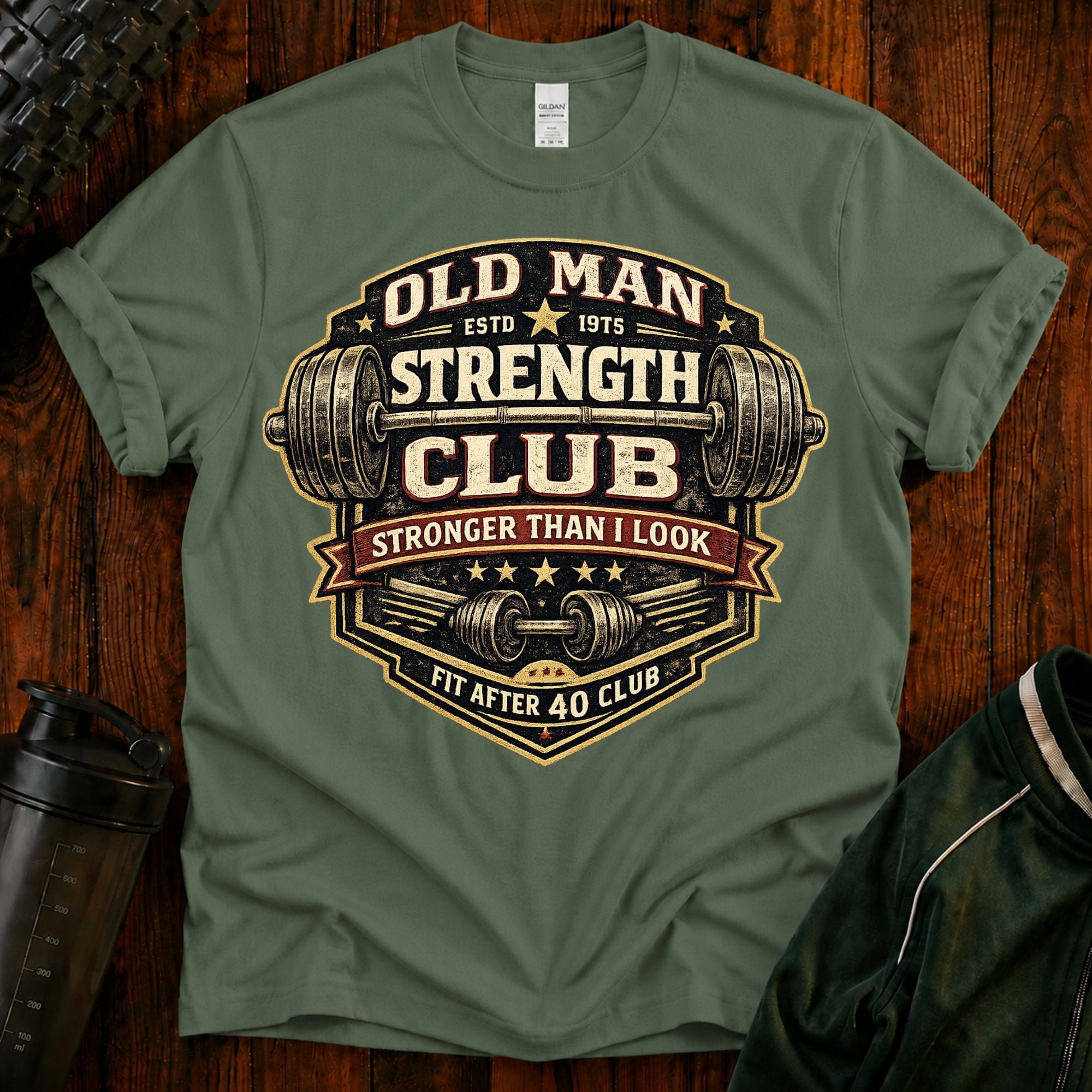 Old Man Strength Club T-Shirt — "Stronger Than I Look" Funny Gym Tee