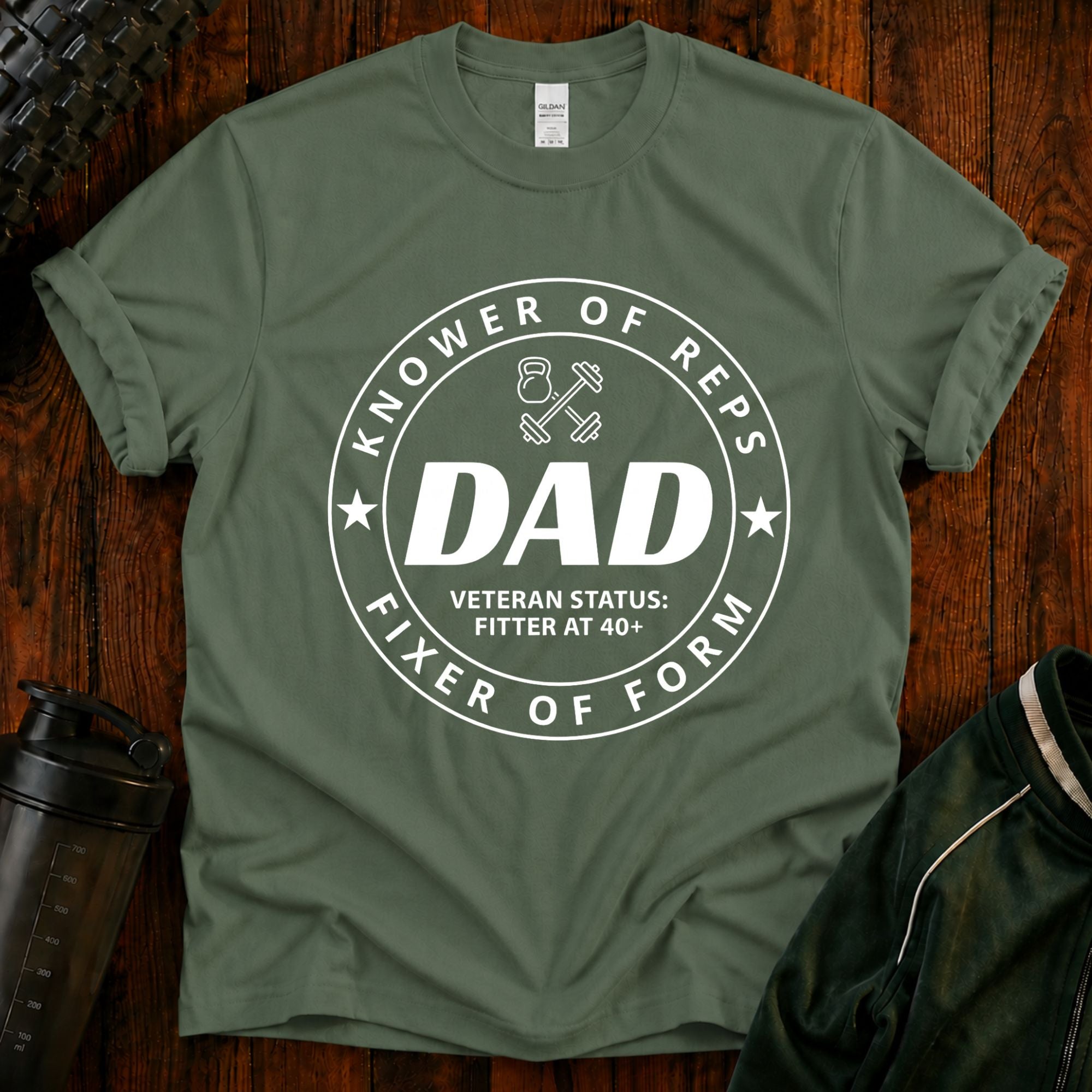 Knower of Reps Fitness Dad Tee