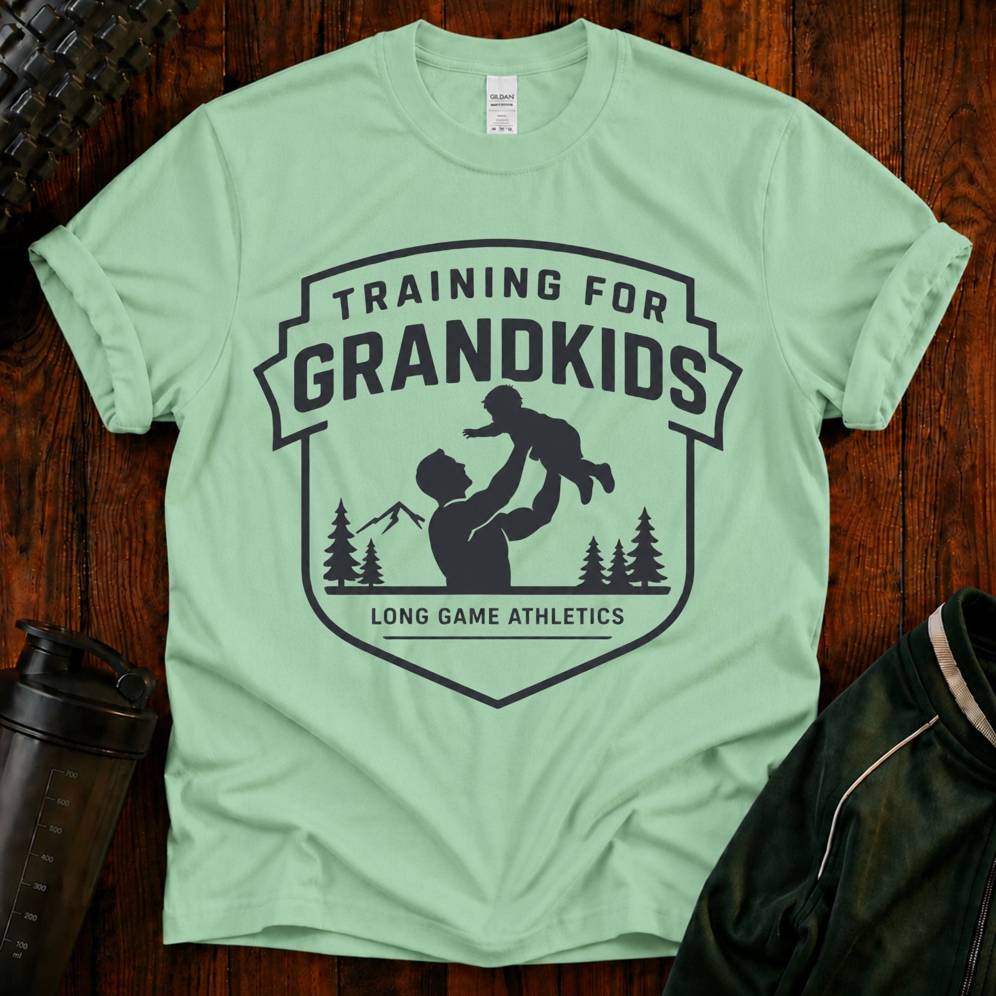 Training for Grandkids T-Shirt — Funny Grandpa Fitness Gift