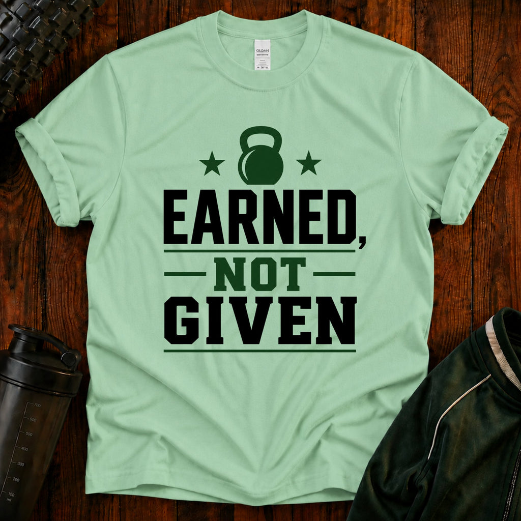 Earned Not Given T‑Shirt  40 Plus Fitness Parent