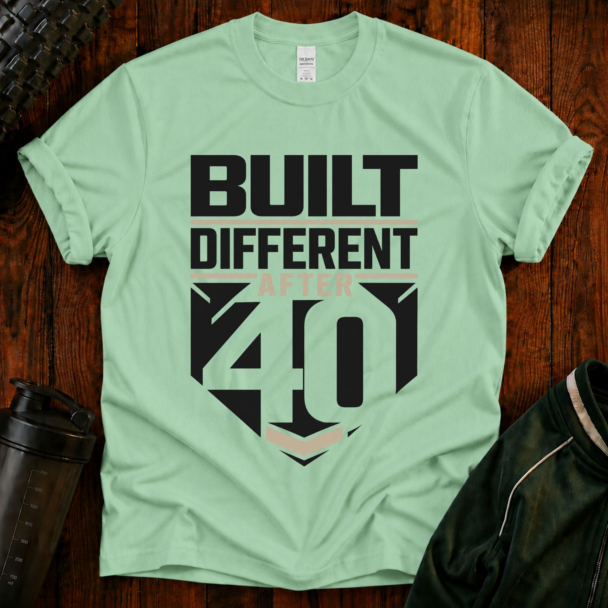 Built Different After 40 T-Shirt — Funny 40th Birthday Tee for Men & Women
