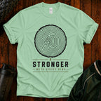 Stronger With Every Ring' Wood Grain Tee