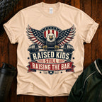 T-Shirt — "Raised Kids, Still Raising the Bar" Patriotic Eagle Tee