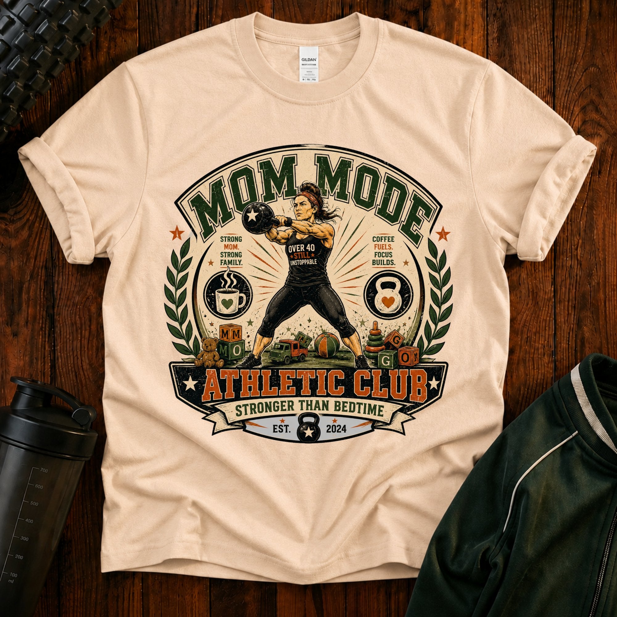 Mom Mode Athletic Club T-Shirt  -Mom Fitness Tee