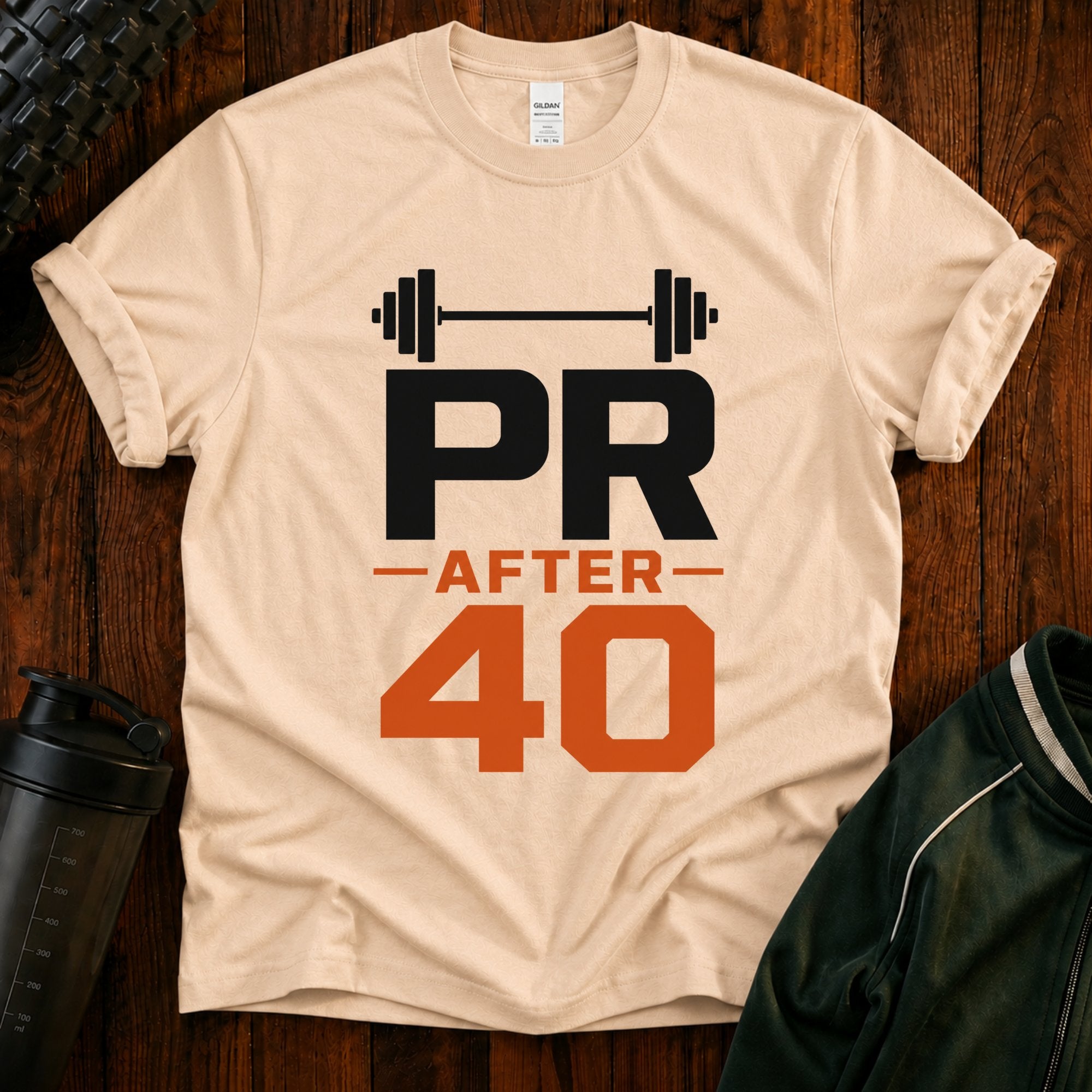 PR After 40 Fitness T-Shirt — Personal Record Tee for Over-40 Athletes