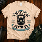 Forty Plus Fitness T-Shirt — Vintage Kettlebell 'Older? Yes. Slower? Never