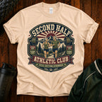 Second Half Athletic Club T-Shirt — Vintage Fitness Graphic Tee for Active Adults