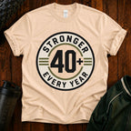 Fitness After 40 T-Shirt Natural Color — Workout Tee for Men Over 40