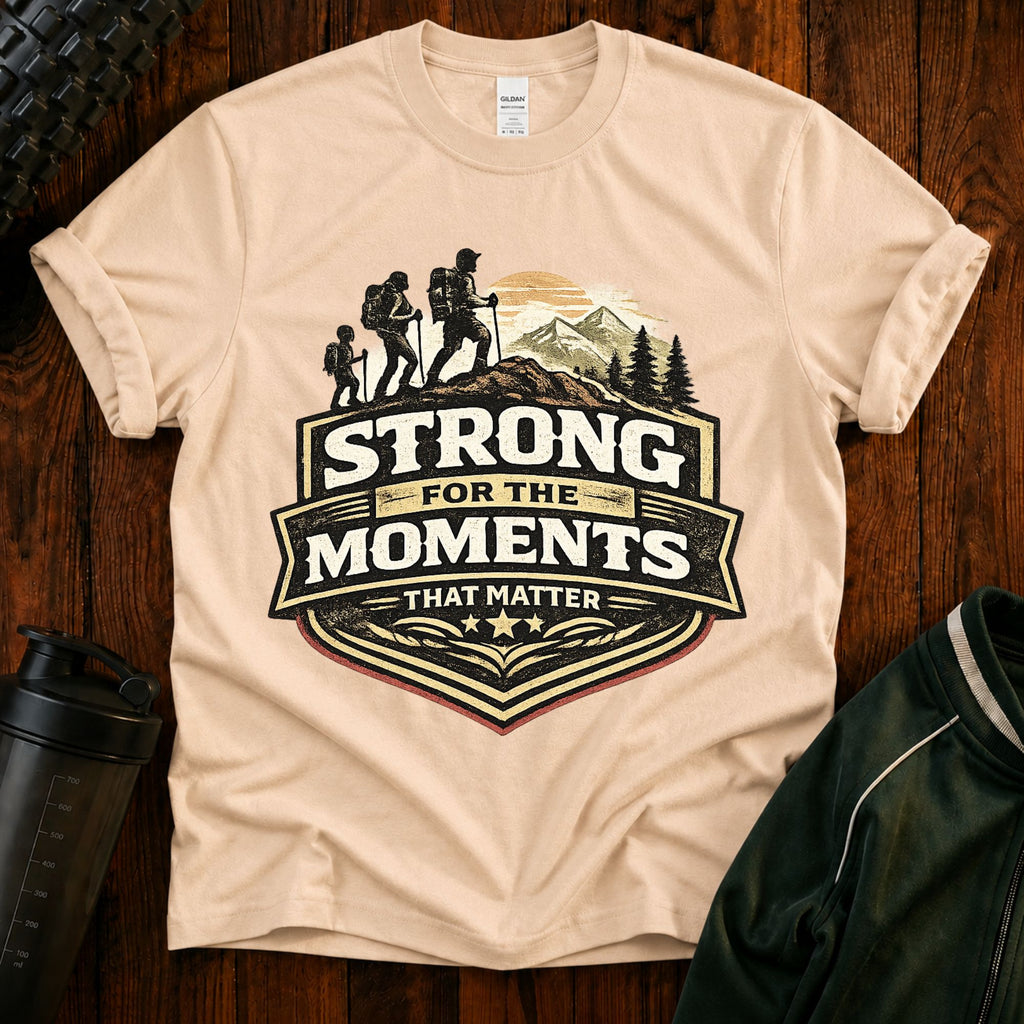 Hiking T-Shirt — "Strong for the Moments That Matter" Outdoor Adventure Tee