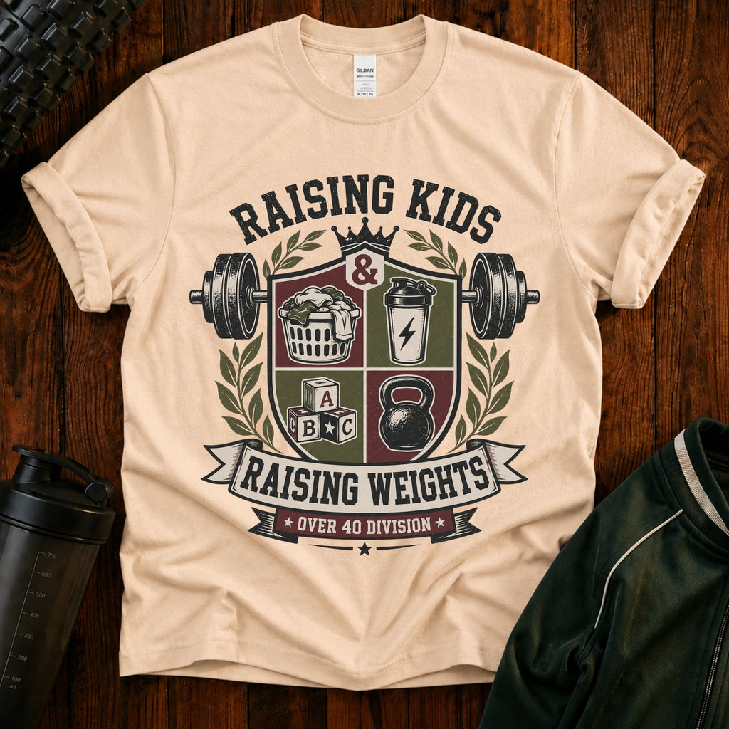 Raising Kids & Raising Weights Dad T‑Shirt
