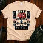 T-Shirt — Level 40 Unlocked Gamer Fitness Tee