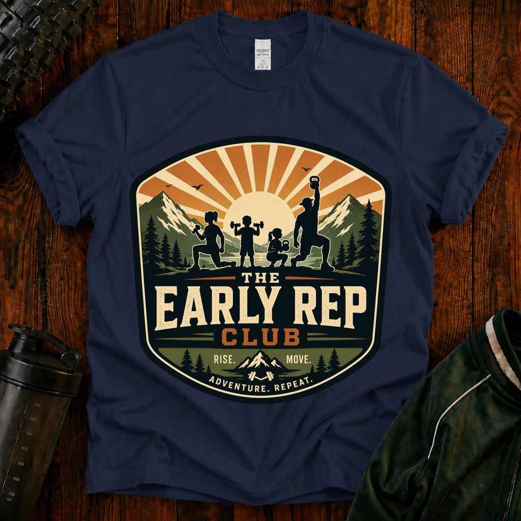 Early Rep Club T-Shirt — Retro Fitness Workout Tee