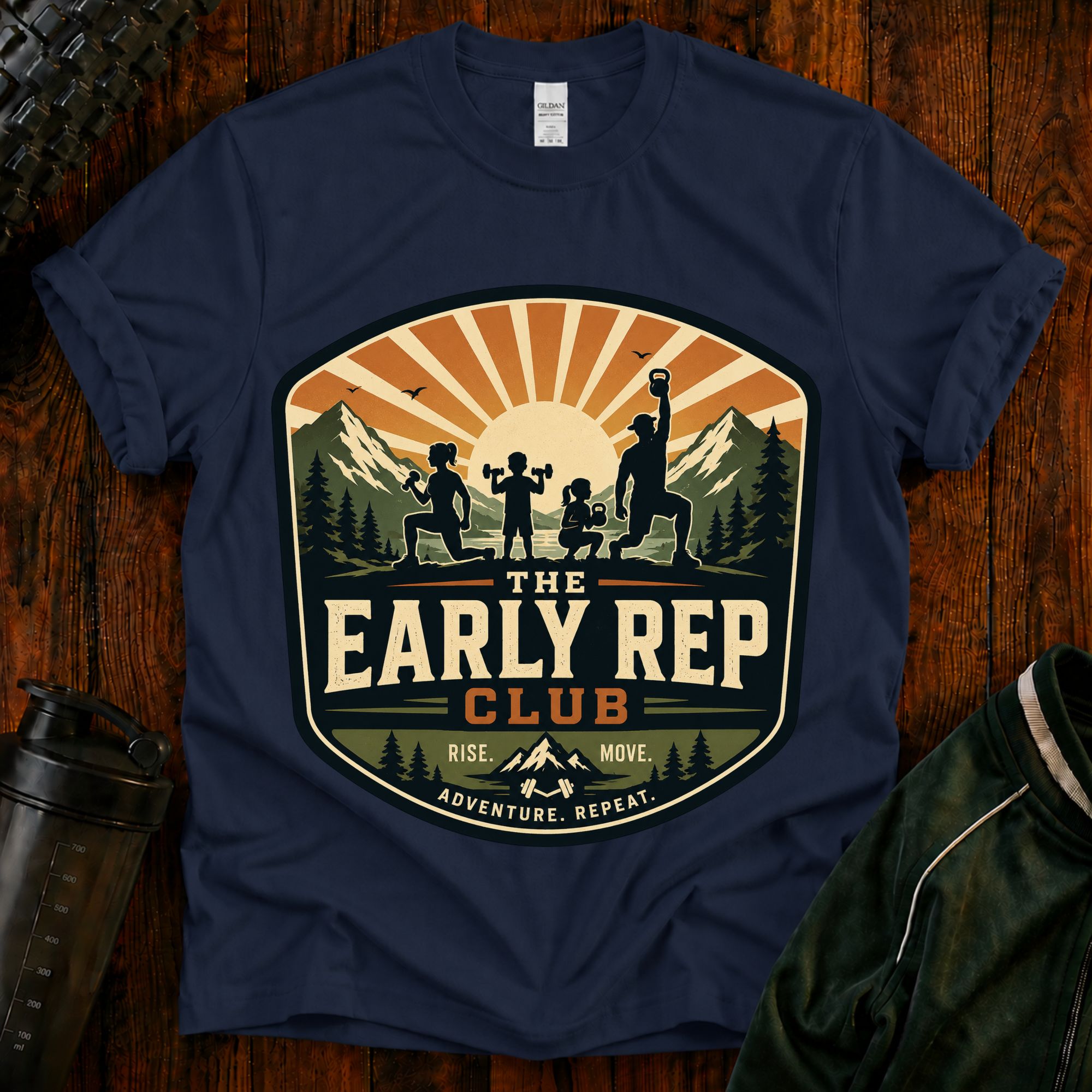 Early Rep Club T-Shirt — Retro Fitness Workout Tee