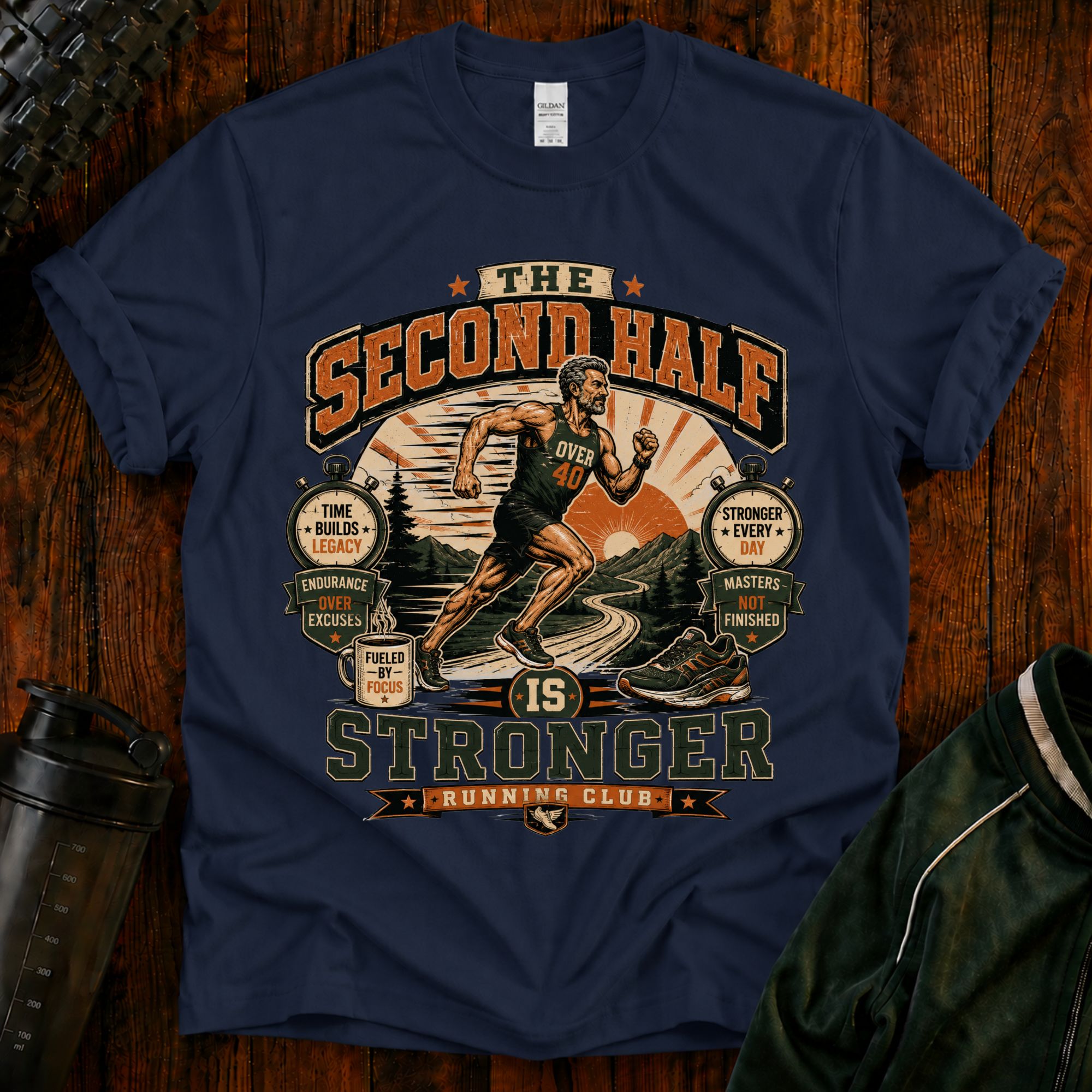The Second Half Is Stronger T-Shirt — Motivational Basketball Retro Tee