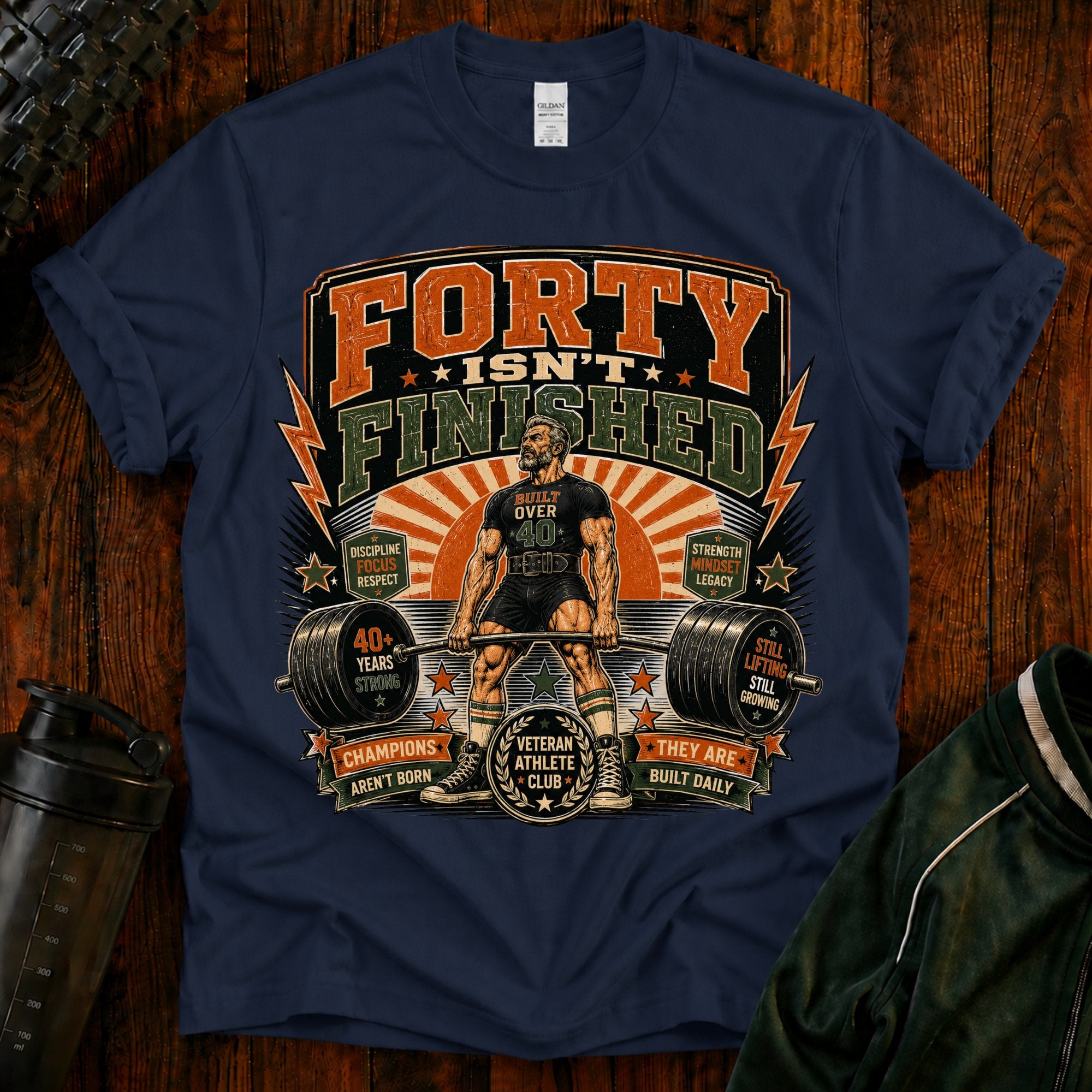 40 Isn't Finished T-Shirt — Retro Vintage 40th Birthday Tee
