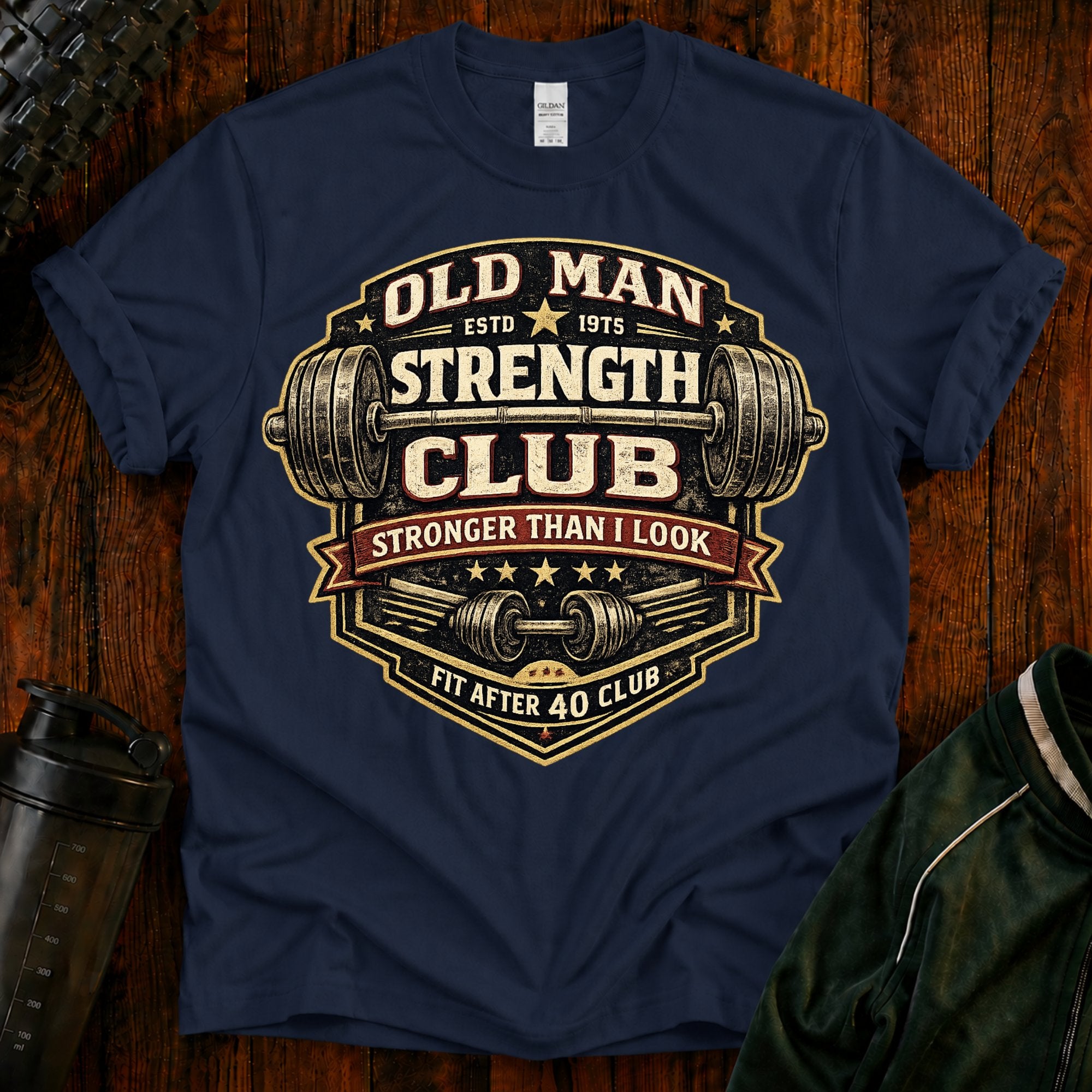Old Man Strength Club T-Shirt — "Stronger Than I Look" Funny Gym Tee