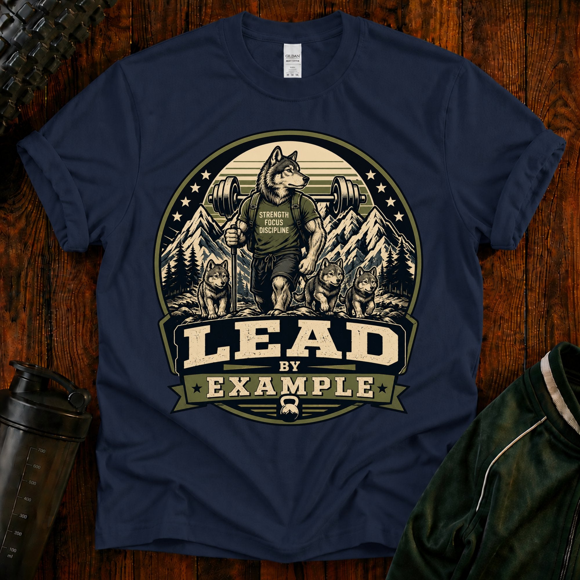 Lead by Example Wolf T-Shirt — Inspirational Strength Graphic Tee