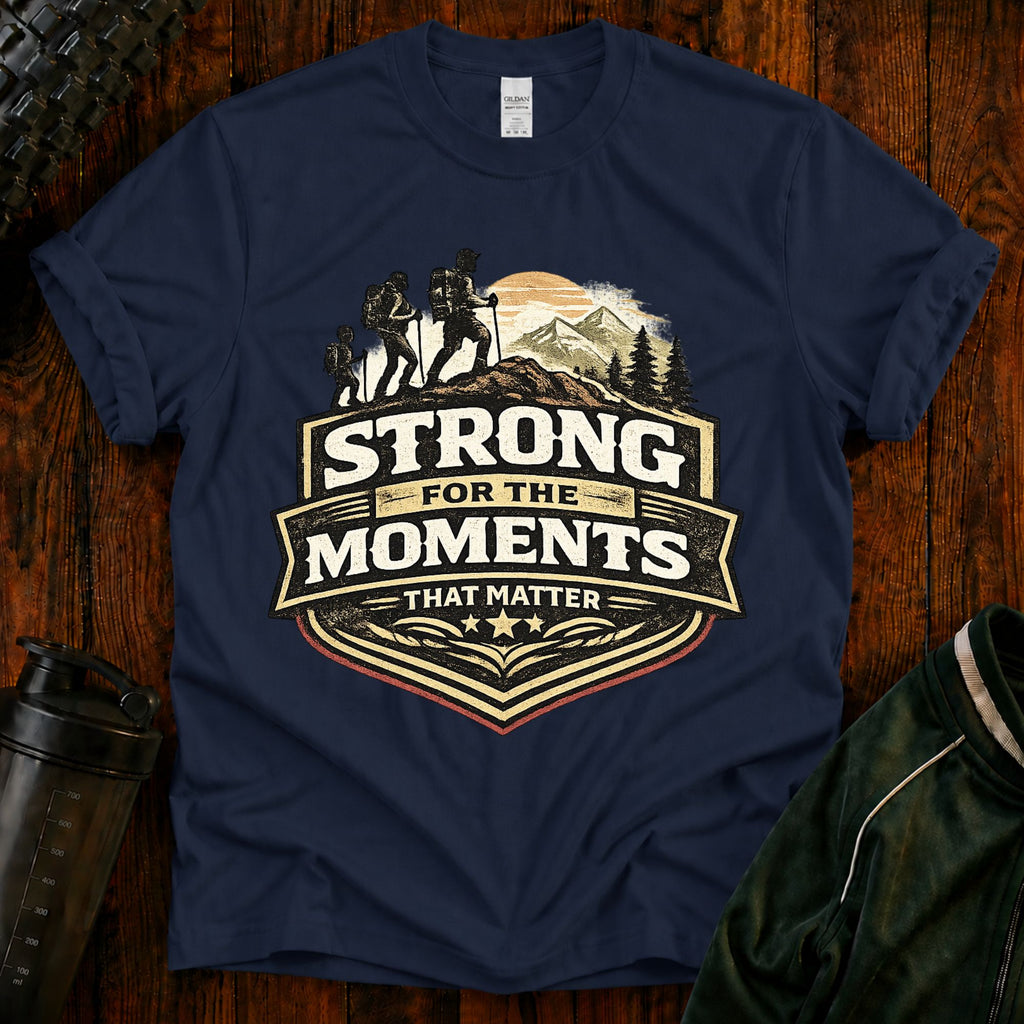 Hiking T-Shirt — "Strong for the Moments That Matter" Outdoor Adventure Tee