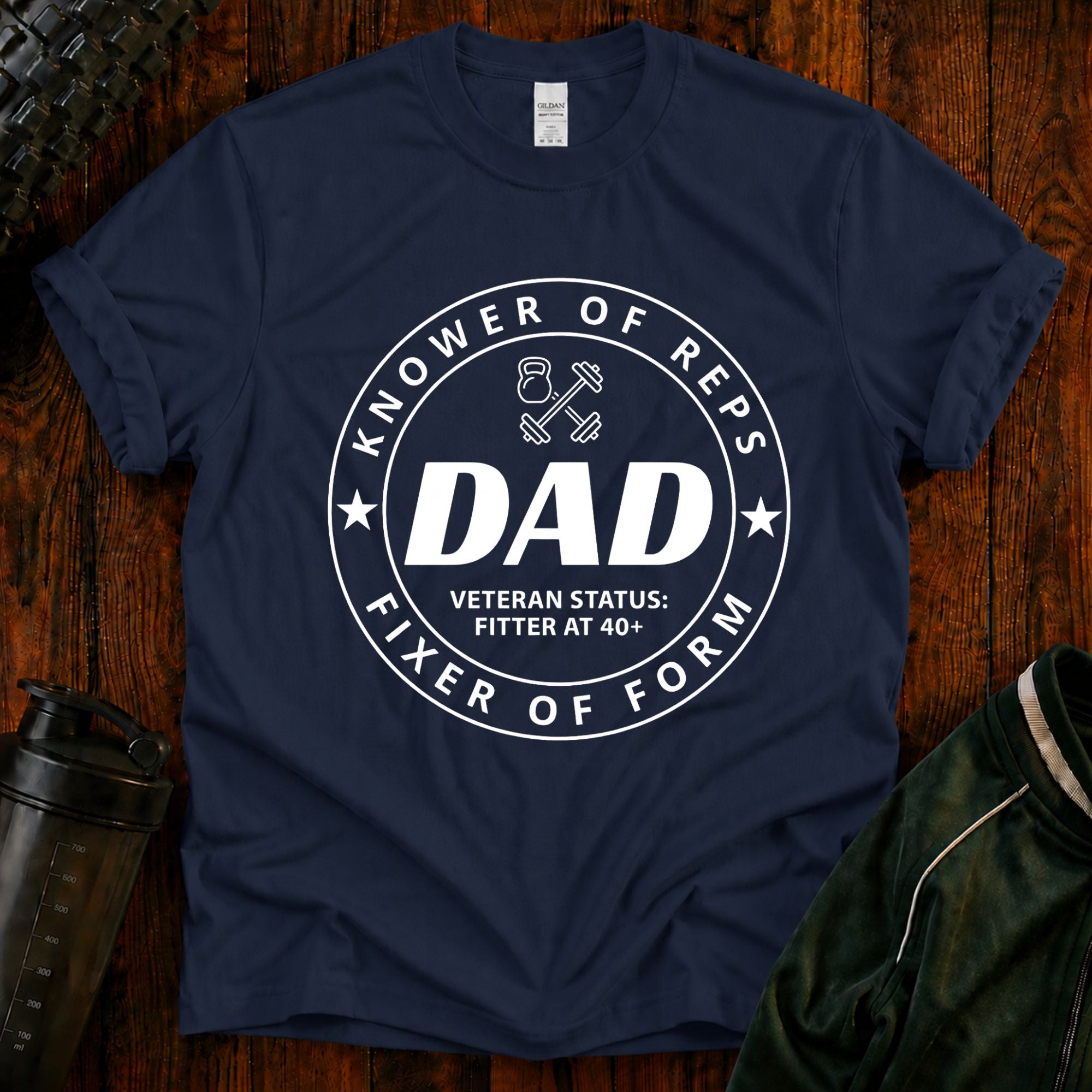 Knower of Reps Fitness Dad Tee