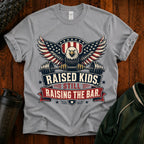 T-Shirt — "Raised Kids, Still Raising the Bar" Patriotic Eagle Tee