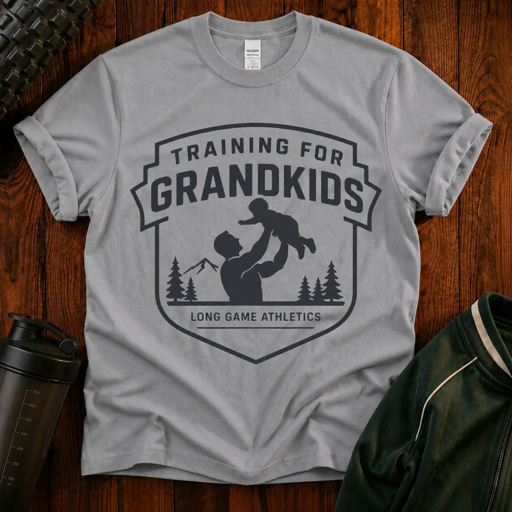Training for Grandkids T-Shirt — Funny Grandpa Fitness Gift